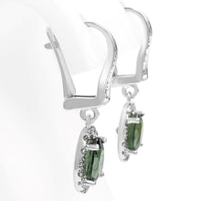Load image into Gallery viewer, 1.62 Carat Sapphire and 0.35 Diamonds Earrings - 14 kt. White gold - Earrings