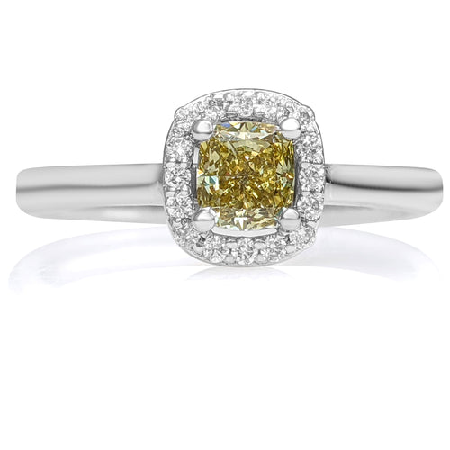 0.65 Cttw Fancy Diamond - 14 kt. White gold - Ring