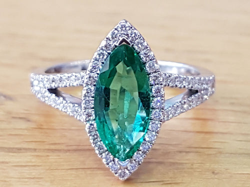 Marquise Emerald Engagement Ring - Diamonds Mine