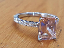 Load image into Gallery viewer, 2.9 Carat 14K White Gold Morganite &amp; Diamonds &quot;Bella&quot; Engagement Ring