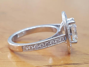 1.5 TCW  14K White Gold Dimoand "Natalie" Engagement Ring