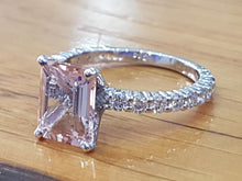 Load image into Gallery viewer, 2.9 Carat 14K White Gold Morganite &amp; Diamonds &quot;Bella&quot; Engagement Ring