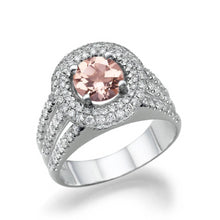 Load image into Gallery viewer, Morganite Split Shank Engagement Ring - Diamonds Mine