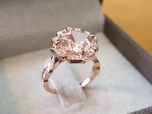 Load image into Gallery viewer, 3 Carat Morganite Cushion Morganite Engagement Ring - Diamonds Mine