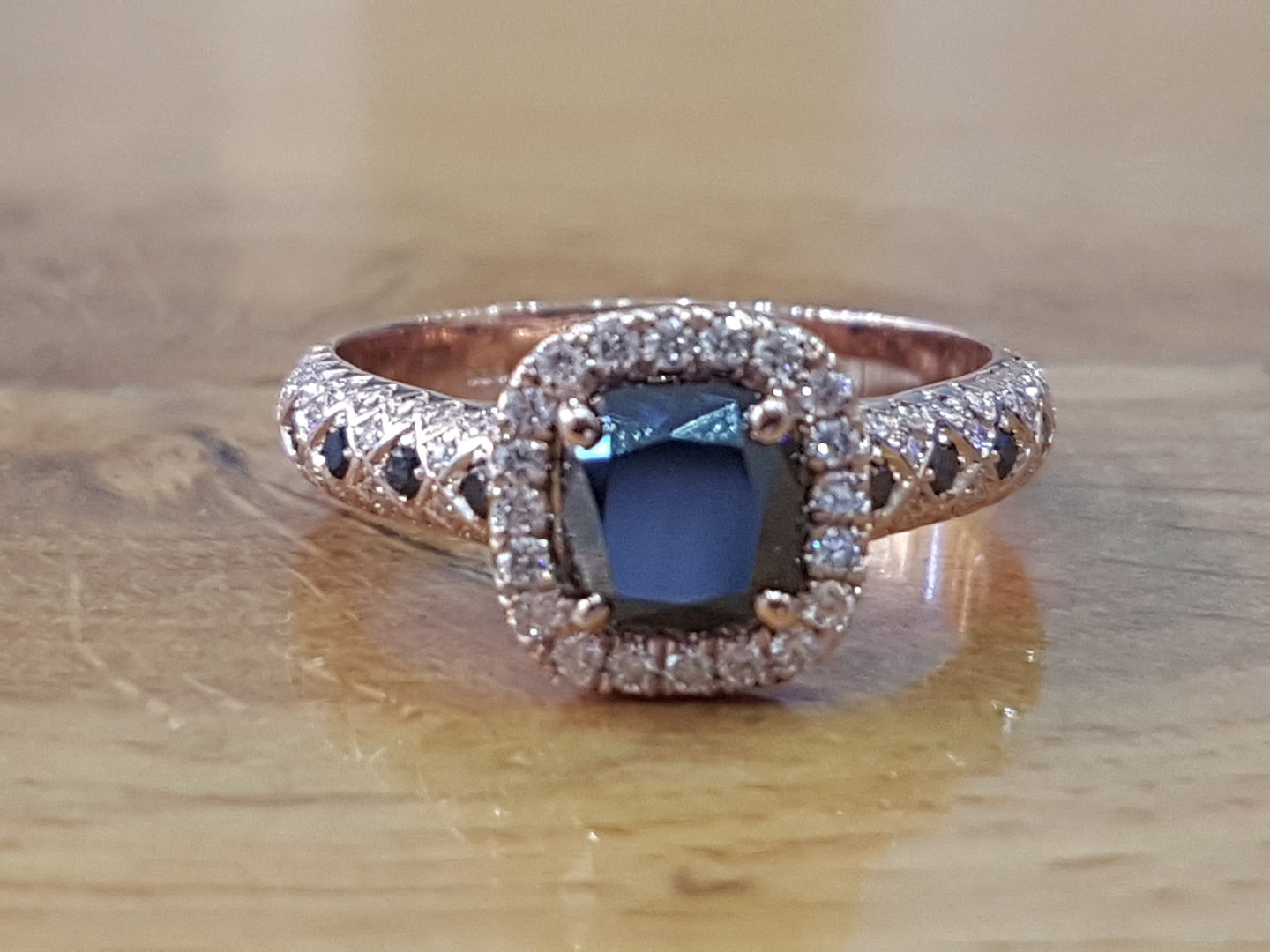 Black Diamond Halo Engagement Ring - Diamonds Mine