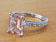 Load image into Gallery viewer, 3 Carat Morganite Engagement Ring With Diamonds - Diamonds Mine