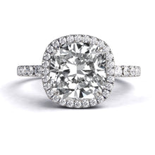 Load image into Gallery viewer, 7.5MM (1.7ct) Cushion Cut Halo Moissanite Ring &quot;Madison&quot; 14K Solid Gold - Diamonds Mine