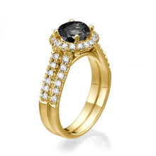 Load image into Gallery viewer, 1.5 Carat 14K Yellow Gold Black Diamond &quot;Deborah&quot; Engagement Ring