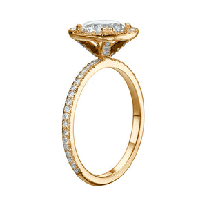1 Carat 14K Yellow Gold Moissanite & Diamonds "Marine" Ring
