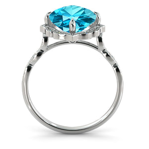 1.25 Carat 14K Yellow Gold Aquamarine & Diamonds "Florence" Engagement Ring