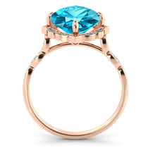 Load image into Gallery viewer, 1.25 Carat 14K White Gold Aquamarine &amp; Diamonds &quot;Florence&quot; Engagement Ring | Diamonds Mine