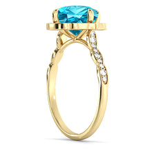 Load image into Gallery viewer, 1.25 Carat 14K Rose Gold Aquamarine &amp; Diamonds &quot;Florence&quot; Engagement Ring