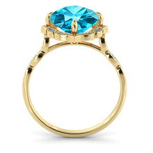 Load image into Gallery viewer, 1.25 Carat 14K Rose Gold Aquamarine &amp; Diamonds &quot;Florence&quot; Engagement Ring