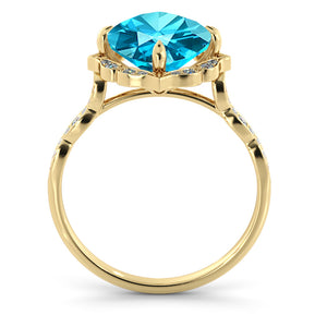 1.25 Carat 14K White Gold Aquamarine & Diamonds "Florence" Engagement Ring | Diamonds Mine