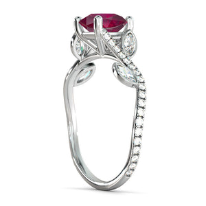 2 Carat 14K Rose Gold Ruby & Diamonds "Lucia" Engagement Ring | Diamonds Mine