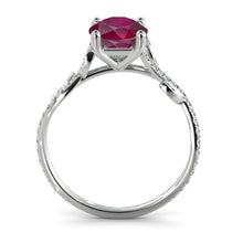 Load image into Gallery viewer, 2 Carat 14K Rose Gold Ruby &amp; Diamonds &quot;Lucia&quot; Engagement Ring | Diamonds Mine