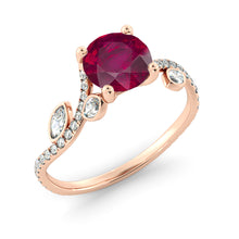 Load image into Gallery viewer, 2 Carat 14K White Gold Ruby &quot;Lucia&quot; Engagement Ring