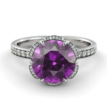 Load image into Gallery viewer, 2 TCW 14K Rose Gold Amethyst &quot;Allison&quot; Engagement Ring - Diamonds Mine