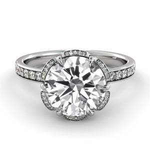 2.4 Carat 14K Yellow Gold Moissanite & Diamonds "Allison" Engagement Ring