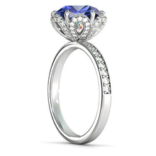 Load image into Gallery viewer, 2 Carat 14K Rose Gold Blue Sapphire &amp; Diamonds &quot;Allison&quot; Engagement Ring