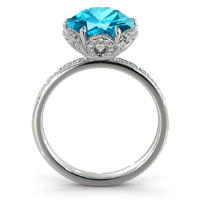 2 Carat 14K Yellow Gold Emerald & Diamonds "Allison" Engagement Ring