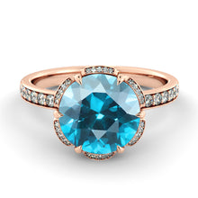 Load image into Gallery viewer, 2 Carat 14K White Gold Blue Topaz &amp; Diamonds &quot;Allison&quot; Engagement Ring | Diamonds Mine