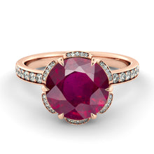 Load image into Gallery viewer, 2.5 Carat 14K Yellow Gold Ruby &quot;Allison&quot; Engagement Ring