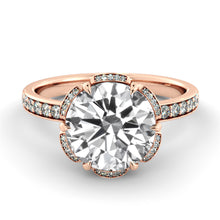 Load image into Gallery viewer, 1.7 Carat 14K Rose Gold Moissanite &amp; Diamonds &quot;Allison&quot; Engagement Ring