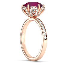 Load image into Gallery viewer, 2.5 Carat 14K Rose Gold Ruby &amp; Diamonds&quot;Allison&quot; Engagement Ring