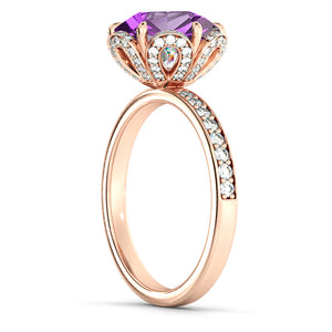 2 TCW 14K White Gold Amethyst &quot;Allison&quot; Engagement Ring - Diamonds Mine