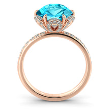 Load image into Gallery viewer, 2 Carat 14K Yellow Gold Emerald &amp; Diamonds &quot;Allison&quot; Engagement Ring