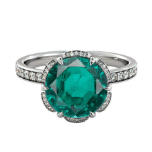 Load image into Gallery viewer, 2 TCW 14K White Gold Emerald &quot;Allison&quot; Engagement Ring - Diamonds Mine