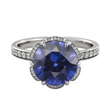 Load image into Gallery viewer, 2 TCW 14K White Gold Blue Sapphire  &quot;Allison&quot; Engagement Ring - Diamonds Mine