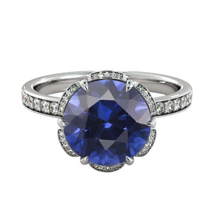 2 TCW 14K White Gold Blue Sapphire  &quot;Allison&quot; Engagement Ring - Diamonds Mine