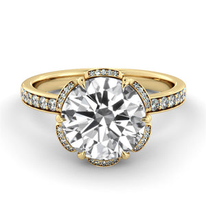 1.7 Carat 14K Rose Gold Moissanite & Diamonds "Allison" Engagement Ring