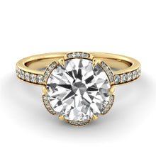Load image into Gallery viewer, 3.2 Carat 14K White Gold Moissanite &amp; Diamonds &quot;Allison&quot; Engagement Ring