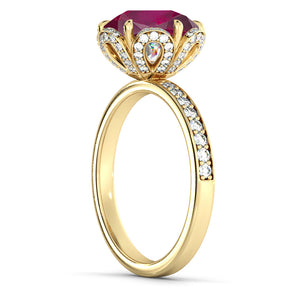 2.5 Carat 14K Yellow Gold Ruby "Allison" Engagement Ring