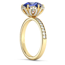 Load image into Gallery viewer, 2 Carat 14K White Gold Blue Sapphire &amp; Diamonds &quot;Allison&quot; Engagement Ring | Diamonds Mine