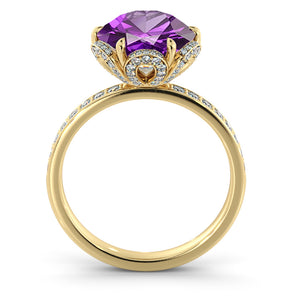 2 TCW 14K Rose Gold Amethyst &quot;Allison&quot; Engagement Ring - Diamonds Mine