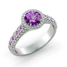Load image into Gallery viewer, 2.5 Carat 14K Rose Gold Amethyst &amp; Diamonds &quot;Beatrice&quot; Engagement Ring | Diamonds Mine