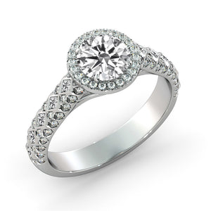 2 Carat 14K Yellow Gold Moissanite & Diamonds "Beatrice" Engagement Ring