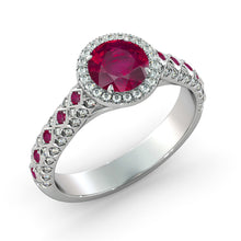 Load image into Gallery viewer, 2.5 Carat 14K Rose Gold Ruby &amp; Diamonds &quot;Beatrice&quot; Engagement Ring