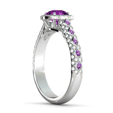 Load image into Gallery viewer, 2.5 Carat 14K Rose Gold Amethyst &amp; Diamonds &quot;Beatrice&quot; Engagement Ring | Diamonds Mine