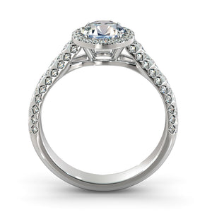 1.5 Carat 14K Rose Gold Moissanite & Diamonds "Beatrice" Engagement Ring
