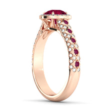 Load image into Gallery viewer, 2.5 Carat 14K White Gold Ruby &amp; Diamonds &quot;Beatrice&quot; Engagement Ring | Diamonds Mine