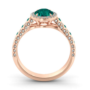 2.5 TCW 14K White Gold Emerald &quot;Beatrice&quot; Engagement Ring - Diamonds Mine