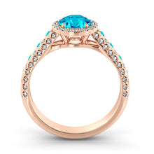 Load image into Gallery viewer, 2.5 Carat 14K White Gold Blue Topaz &amp; Diamonds &quot;Beatrice&quot; Engagement Ring | Diamonds Mine