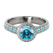 Load image into Gallery viewer, 2.5 TCW 14K White Gold Blue Topaz &quot;Beatrice&quot; Engagement Ring - Diamonds Mine