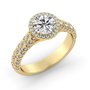 1.5 Carat 14K Rose Gold Moissanite & Diamonds "Beatrice" Engagement Ring