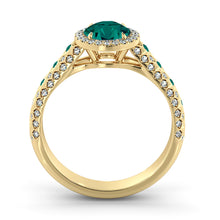 Load image into Gallery viewer, 2.5 Carat 14K Yellow Gold Emerald &amp; Diamonds &quot;Beatrice&quot; Engagement Ring | Diamonds Mine